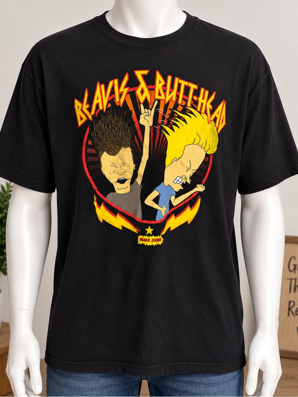 Beavis & Butt-Head 2024 Graphic Tee XL Black MTV Cartoon